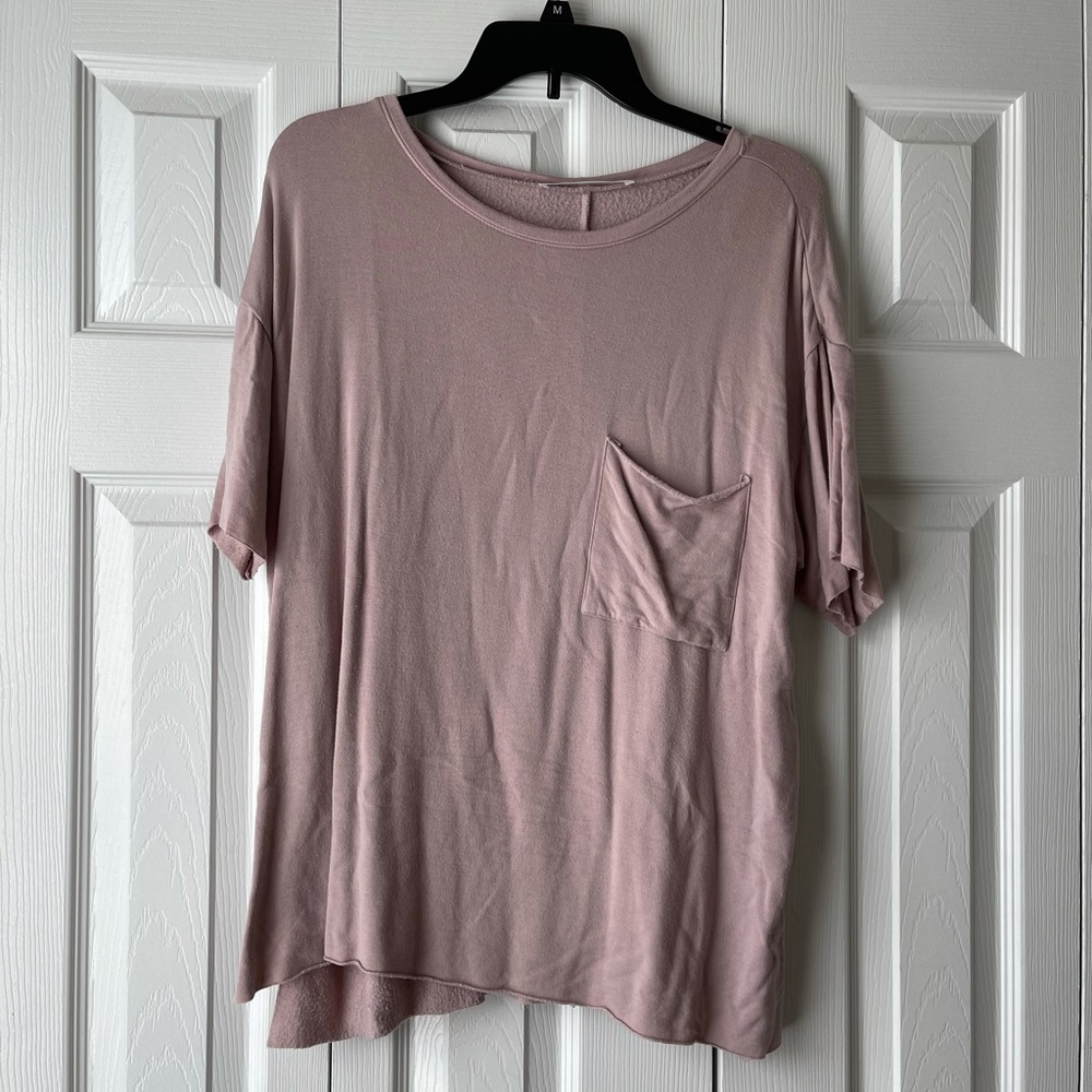 Double Zero Dusty Rose Short Sleeve Pocket Tee
